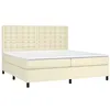 Image de vidaXL Sommier à lattes de lit avec matelas et LED Crème 200x200 cm
