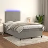 Image de vidaXL Boxspring met matras en LED fluweel lichtgrijs 120x200 cm3135993