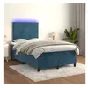 Image de Sommier à lattes de lit avec matelas LED Bleu foncé 120x200 cm