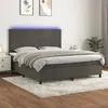 Image de vidaXL Boxspring met matras en LED fluweel donkergrijs 160x200 cm3136012