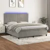Image de vidaXL Boxspring met matras en LED fluweel lichtgrijs 180x200 cm3136017