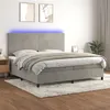 Image de vidaXL Boxspring met matras en LED fluweel lichtgrijs 200x200 cm3136023