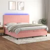 Image de vidaXL Boxspring met matras en LED fluweel roze 200x200 cm3136028