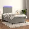 Image de vidaXL Boxspring met matras en LED fluweel lichtgrijs 120x200 cm3136053