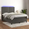 Image de vidaXL Boxspring met matras en LED fluweel donkergrijs 140x190 cm3136060