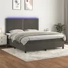 Image de vidaXL Boxspring met matras en LED fluweel donkergrijs 160x200 cm3136072