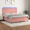 Image de vidaXL Boxspring met matras en LED fluweel roze 160x200 cm3136076