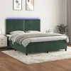 Image de vidaXL Boxspring met matras en LED fluweel donkergroen 180x200 cm3136080