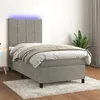 Image de vidaXL Boxspring met matras en LED fluweel lichtgrijs 90x200 cm3136101