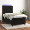 Image de vidaXL Boxspring met matras en LED fluweel zwart 90x200 cm3136103