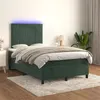 Image de vidaXL Boxspring met matras en LED fluweel donkergroen 120x200 cm3136116