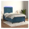 Image de Sommier à lattes de lit matelas et LED Bleu foncé 120x200 cm