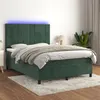 Image de vidaXL Boxspring met matras en LED fluweel donkergroen 140x190 cm3136122
