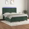 Image de vidaXL Boxspring met matras en LED fluweel donkergroen 180x200 cm3136140