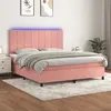 Image de vidaXL Boxspring met matras en LED fluweel roze 180x200 cm3136142