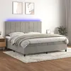 Image de vidaXL Boxspring met matras en LED fluweel lichtgrijs 200x200 cm3136143
