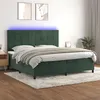 Image de vidaXL Sommier à Lattes de Lit avec Matelas et LED, Lit Rembourré avec Tête de Lit, Lit Double, Lit Adulte de Chambre, Moderne, Vert Foncé 200x200 cm 3136146