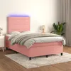 Image de vidaXL Boxspring met matras en LED fluweel roze 120x200 cm3136178
