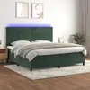 Image de vidaXL Boxspring met matras en LED fluweel donkergroen 200x200 cm3136206