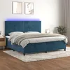 Image de vidaXL Boxspring met matras en LED fluweel donkerblauw 200x200 cm3136207