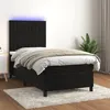 Image de vidaXL Boxspring met matras en LED fluweel zwart 100x200 cm3136229
