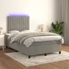 Image de vidaXL Boxspring met matras en LED fluweel lichtgrijs 120x200 cm3136233