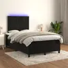 Image de vidaXL Boxspring met matras en LED fluweel zwart 120x200 cm3136235