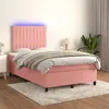 Image de vidaXL Boxspring met matras en LED fluweel roze 120x200 cm3136238