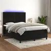 Image de vidaXL Boxspring met matras en LED fluweel zwart 140x200 cm3136247