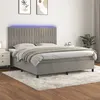 Image de vidaXL Boxspring met matras en LED fluweel lichtgrijs 180x200 cm3136257