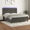 Image de vidaXL Boxspring met matras en LED fluweel donkergrijs 180x200 cm3136258