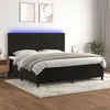 Image de vidaXL Boxspring met matras en LED fluweel zwart 200x200 cm3136265