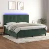 Image de vidaXL Boxspring met matras en LED fluweel donkergroen 200x200 cm3136266