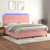 Image de vidaXL Boxspring met matras en LED fluweel roze 200x200 cm3136268
