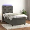 Image de vidaXL Boxspring met matras en LED fluweel donkergrijs 100x200 cm3136288