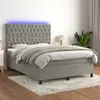 Image de vidaXL Boxspring met matras en LED fluweel lichtgrijs 140x200 cm3136305