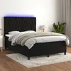 Image de vidaXL Boxspring met matras en LED fluweel zwart 140x200 cm3136307