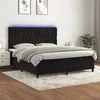Image de vidaXL Boxspring met matras en LED fluweel zwart 160x200 cm3136313