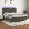 Image de vidaXL Boxspring met matras en LED fluweel donkergrijs 180x200 cm3136318