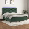 Image de vidaXL Boxspring met matras en LED fluweel donkergroen 180x200 cm3136320