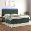 Image de vidaXL Boxspring met matras en LED fluweel donkergroen 200x200 cm3136326