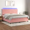 Image de vidaXL Boxspring met matras en LED fluweel roze 200x200 cm3136328