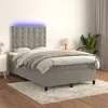 Image de vidaXL Boxspring met matras en LED fluweel lichtgrijs 120x200 cm3136353