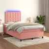 Image de vidaXL Boxspring met matras en LED fluweel roze 120x200 cm3136358