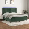 Image de vidaXL Boxspring met matras en LED fluweel donkergroen 160x200 cm3136374