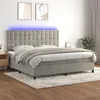 Image de vidaXL Boxspring met matras en LED fluweel lichtgrijs 200x200 cm3136383