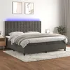 Image de vidaXL Boxspring met matras en LED fluweel donkergrijs 200x200 cm3136384