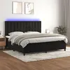Image de vidaXL Boxspring met matras en LED fluweel zwart 200x200 cm3136385