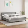 Image de vidaXL Boxspring met matras stof lichtgrijs 160x200 cm3126093