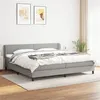 Image de vidaXL Boxspring met matras stof lichtgrijs 200x200 cm3126109